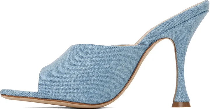 Magda Butrym Blue Square Toe Denim Mules - Image 3