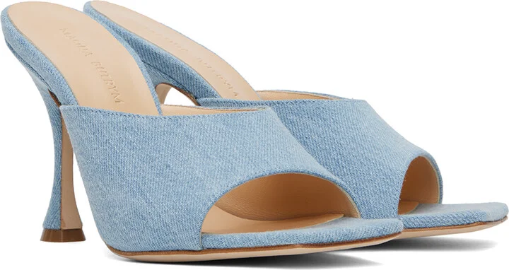 Magda Butrym Blue Square Toe Denim Mules - Image 4