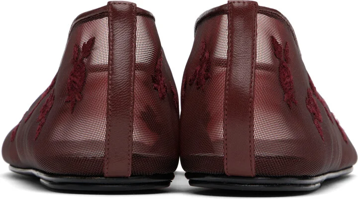 Magda Butrym Burgundy Mesh Ballerina Flats - Image 2