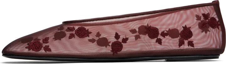 Magda Butrym Burgundy Mesh Ballerina Flats - Image 3