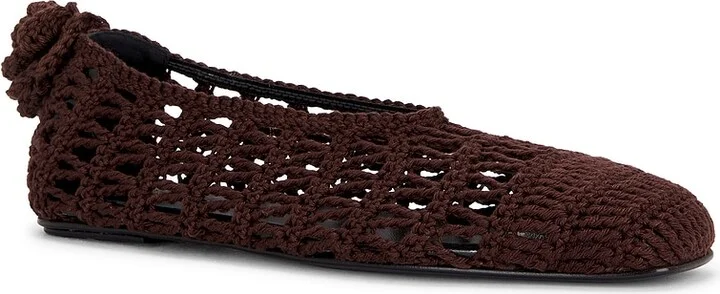 Magda Butrym Crochet Ballet Flat in Brown - Image 2