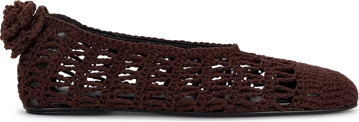 Magda Butrym Crochet Ballet Flat in Brown