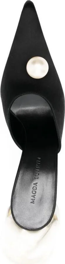 Magda Butrym "Flower" Heel Mules Satin Shoes - Image 4