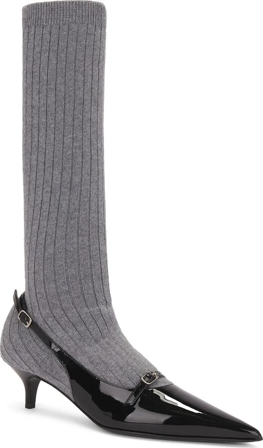 Magda Butrym Knit Boot in Grey - Image 2
