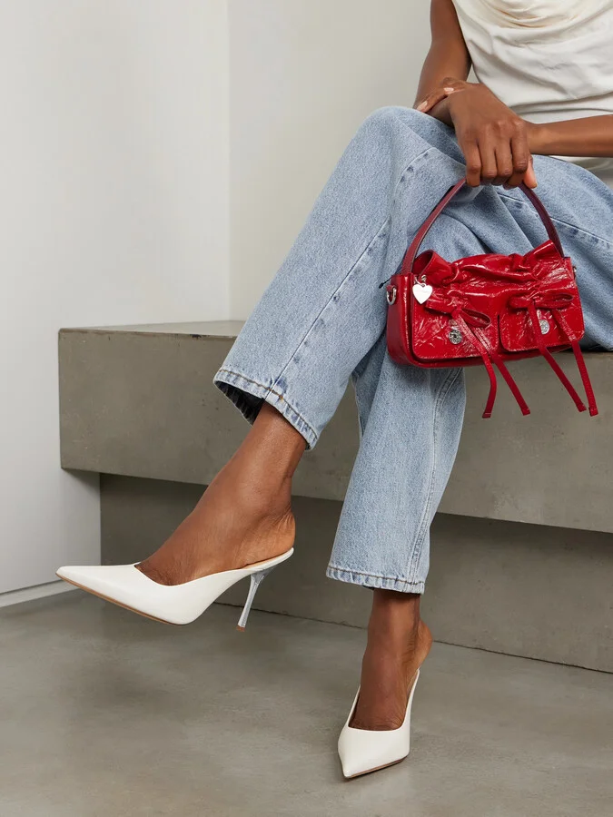 Magda Butrym - Leather Point-toe Mules - White - Image 2