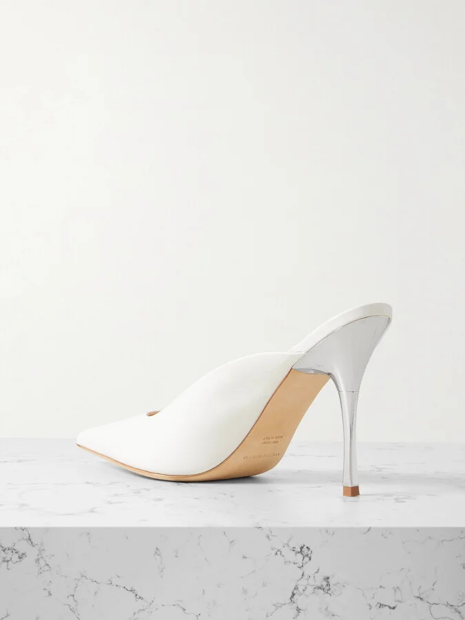 Magda Butrym - Leather Point-toe Mules - White - Image 3