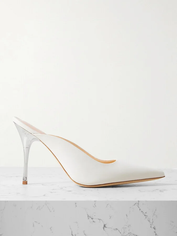 Magda Butrym - Leather Point-toe Mules - White
