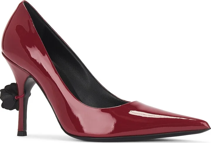 Magda Butrym Leather Pump in Burgundy - Image 2
