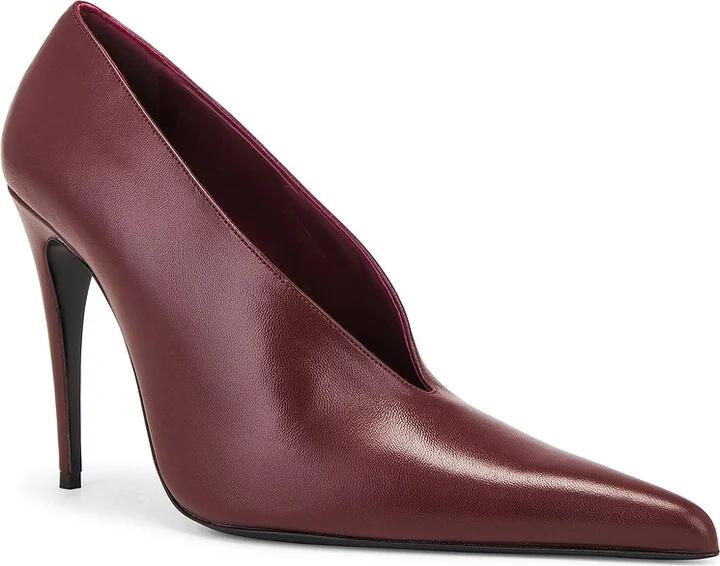 Magda Butrym Leather Pump in Burgundy - Image 2