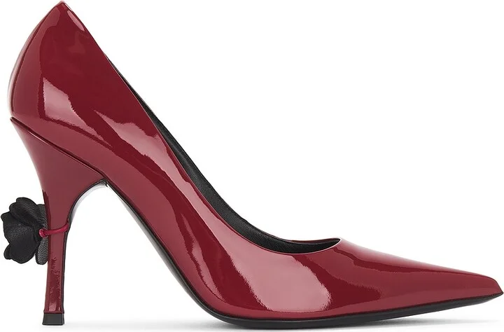 Magda Butrym Leather Pump in Burgundy