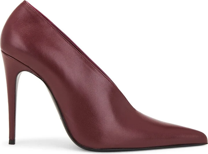Magda Butrym Leather Pump in Burgundy