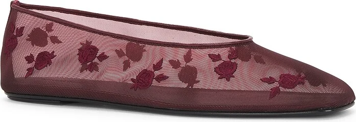 Magda Butrym Mesh Ballet Flat in Burgundy - Image 2