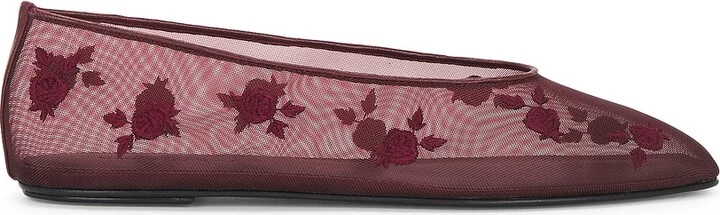 Magda Butrym Mesh Ballet Flat in Burgundy