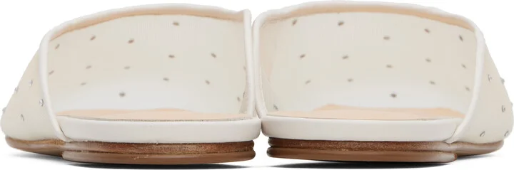 Magda Butrym Off-White Crystal Mesh Flat Mules - Image 2