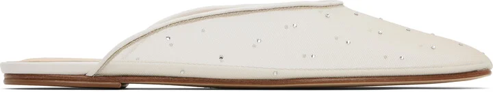 Magda Butrym Off-White Crystal Mesh Flat Mules