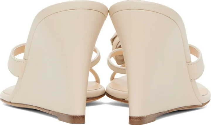 Magda Butrym Off-White Wedge Flower Heeled Sandals - Image 2
