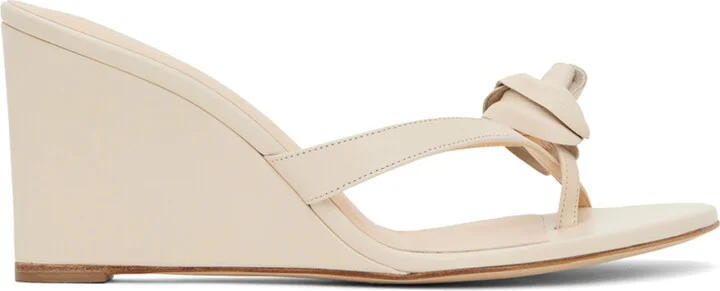 Magda Butrym Off-White Wedge Flower Heeled Sandals