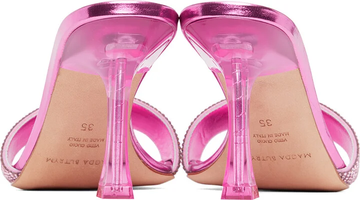 Magda Butrym Pink Crystal Heeled Sandals - Image 2