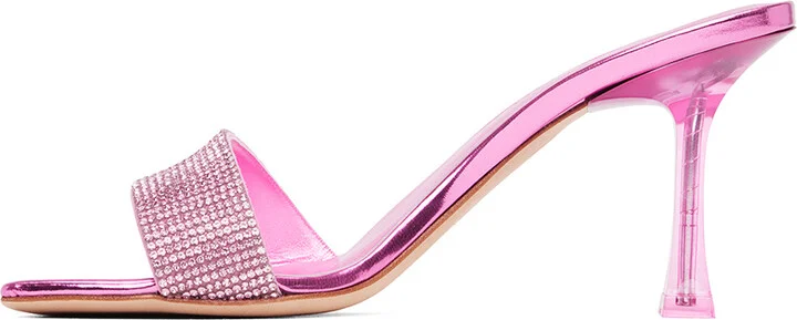 Magda Butrym Pink Crystal Heeled Sandals - Image 3