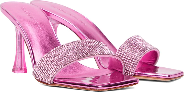 Magda Butrym Pink Crystal Heeled Sandals - Image 4