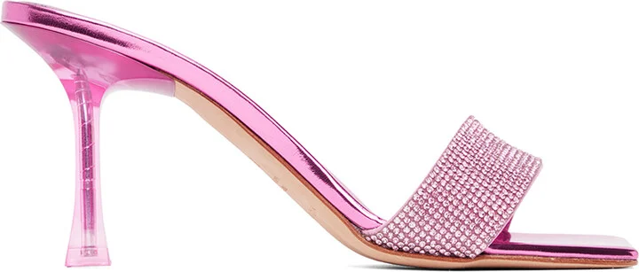 Magda Butrym Pink Crystal Heeled Sandals