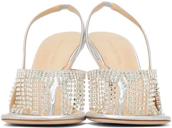 Magda Butrym Silver Crystal Heeled Sandals - Image 2
