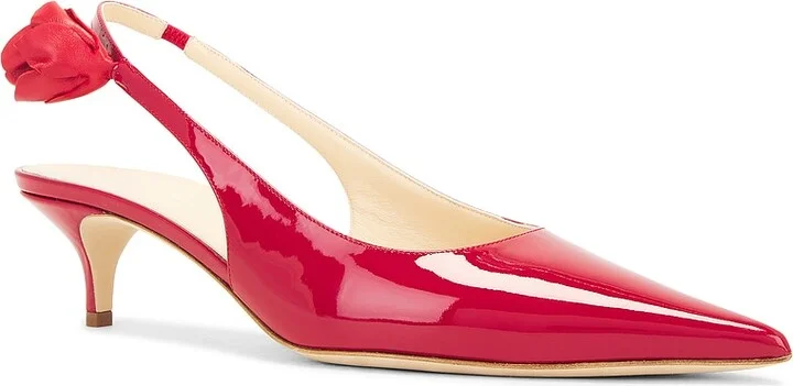 Magda Butrym Sling Back Kitten Heel in Red - Image 2