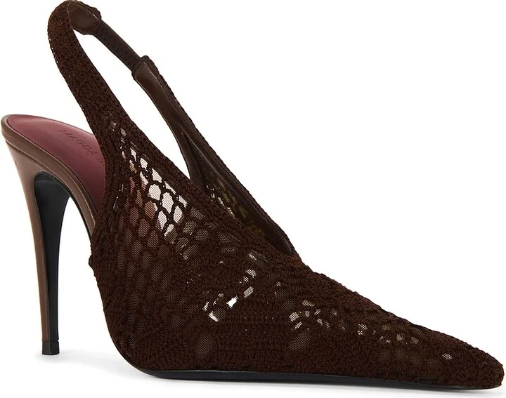 Magda Butrym Slingback Crochet Pump in Brown - Image 2