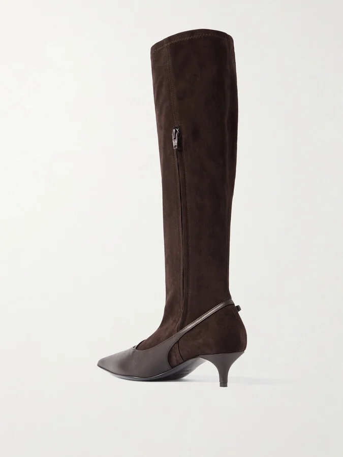 Magda Butrym - Suede And Leather Knee Boots - Brown - Image 3