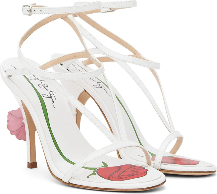 Magda Butrym White Strappy Heeled Sandals - Image 4
