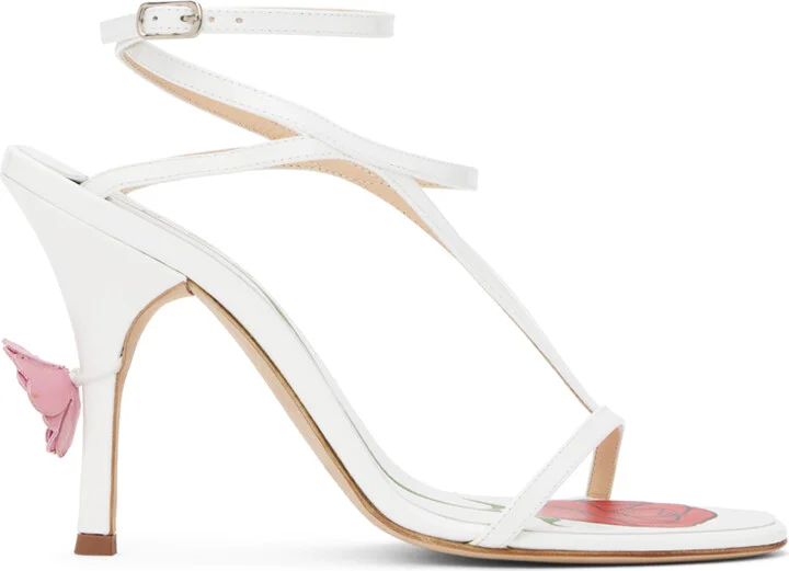 Magda Butrym White Strappy Heeled Sandals
