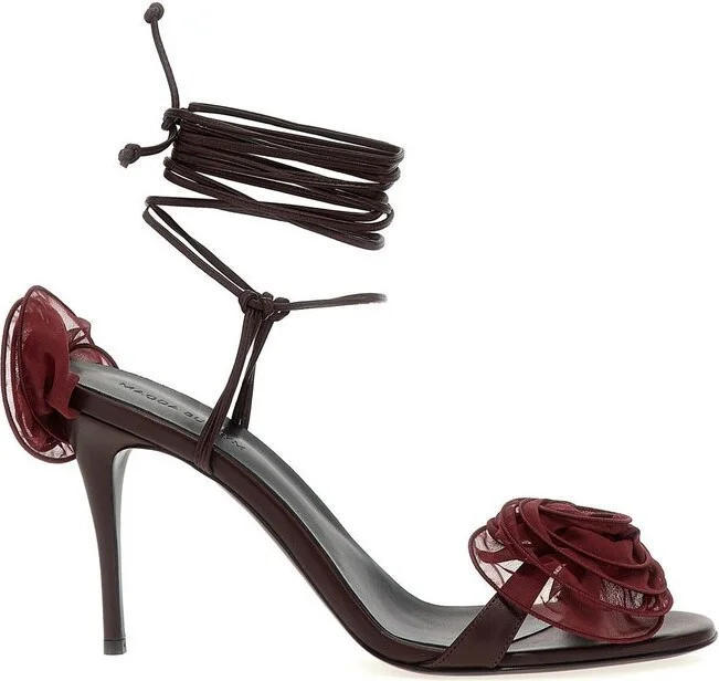 Magda Butrym Wrap Around Double Flower Sandals