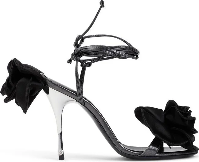 Magda Butrym Wrap-Around Double-Flower Sandals