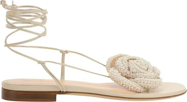 Magda Butrym Wrap Around Flat Flower Sandals