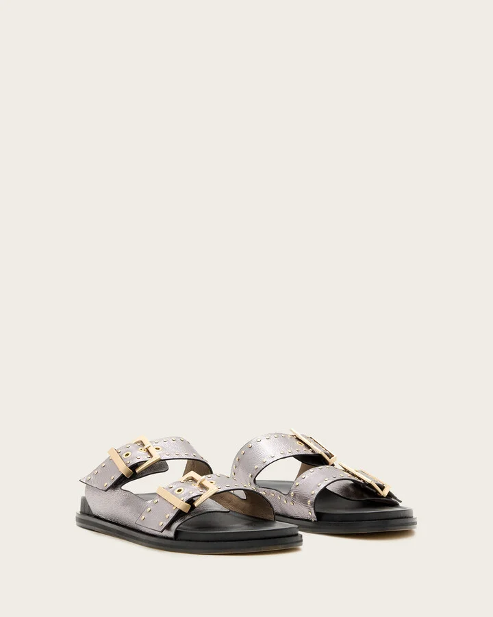 Magda Studded Leather Sandals - Image 4