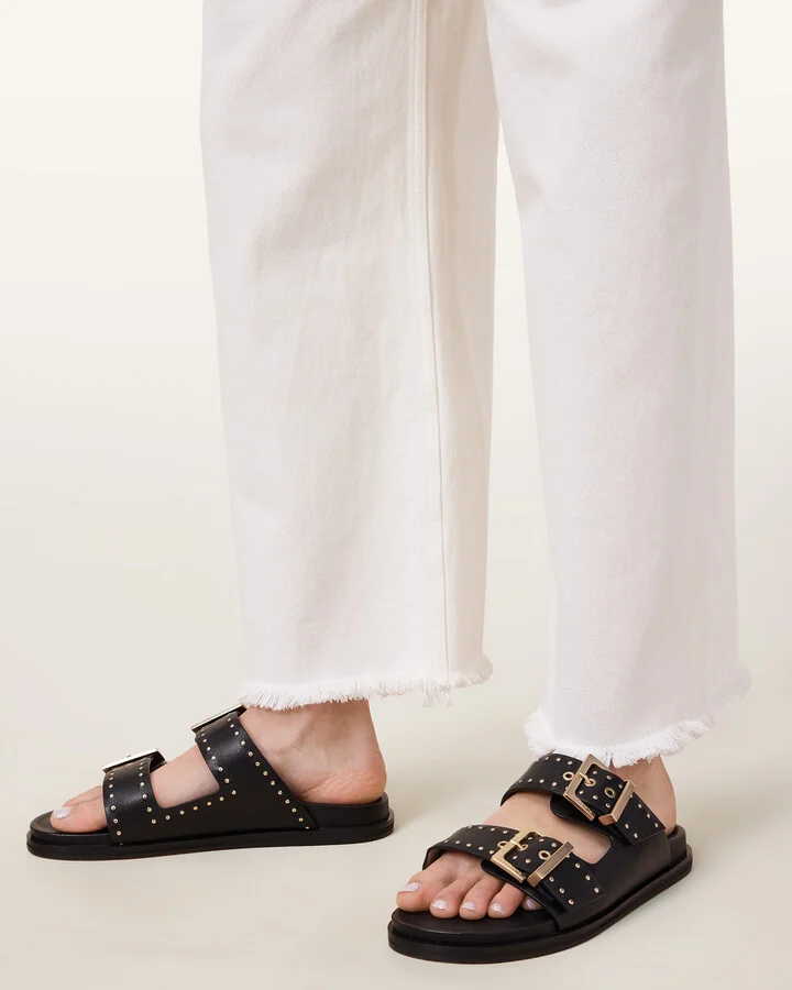 Magda Studded Leather Sandals - Image 2