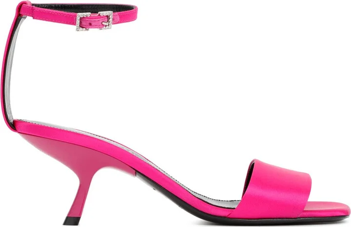 Magenta Satin Sandals