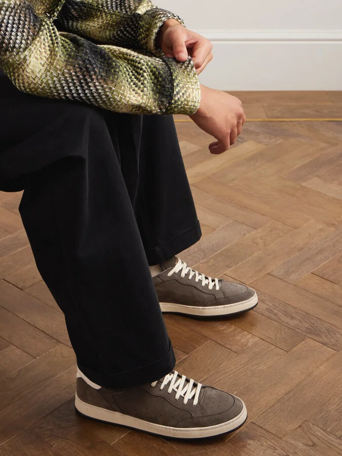 Magic 002 Leather-Trimmed Nubuck Sneakers - Image 2