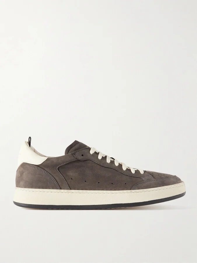 Magic 002 Leather-Trimmed Nubuck Sneakers
