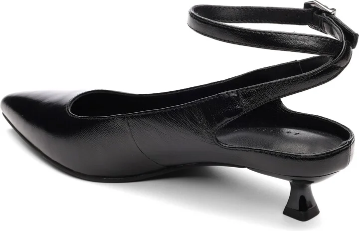Magic Ankle Strap Pointed Toe Kitten Heel Pump - Image 2