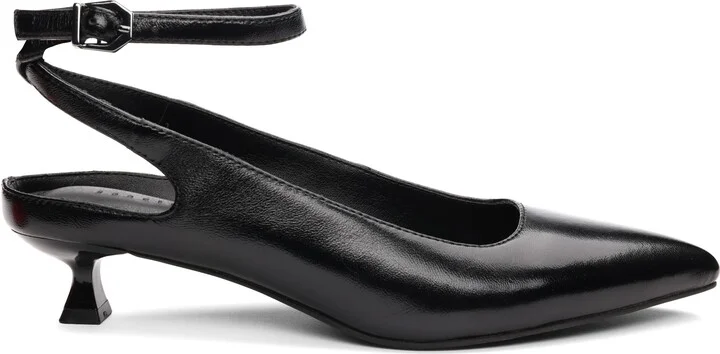Magic Ankle Strap Pointed Toe Kitten Heel Pump - Image 3