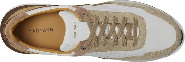 Magnanni Bravo Men's Lace up casual Shoes White/Taupe : 7 M, Leather - Image 2