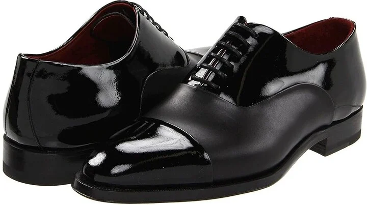 Magnanni Cesar Men's Lace Up Cap Toe Shoes Black : 9 M, Leather