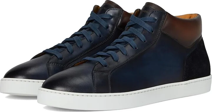 Magnanni Costa Mid Men's Shoes Navy/Leno : 7 M, Leather