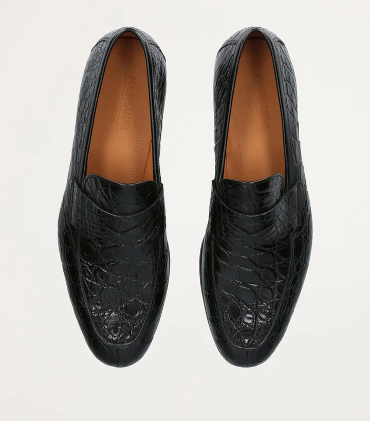 Magnanni Crocodile Leather Penny Loafers - Image 4