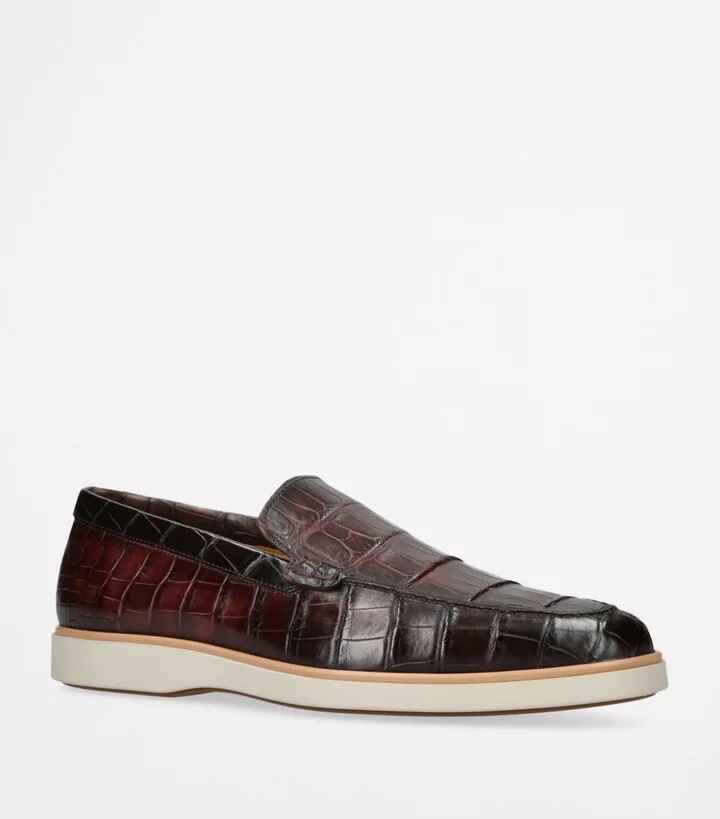 Magnanni Crocodile Pariaso Low-Top Loafers - Image 3