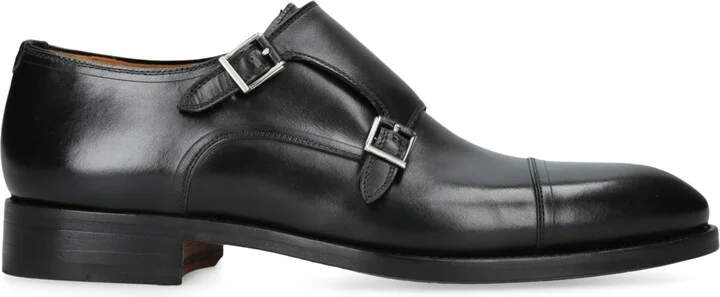 Magnanni Leather Double Monk Shoes