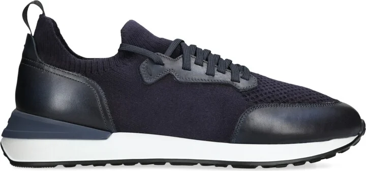 Magnanni Leather-Trim Grafton Sneakers