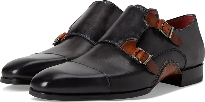 Magnanni Leros Men's Slip on Shoes Grey/Cuero : 8 M, Leather/Rubber