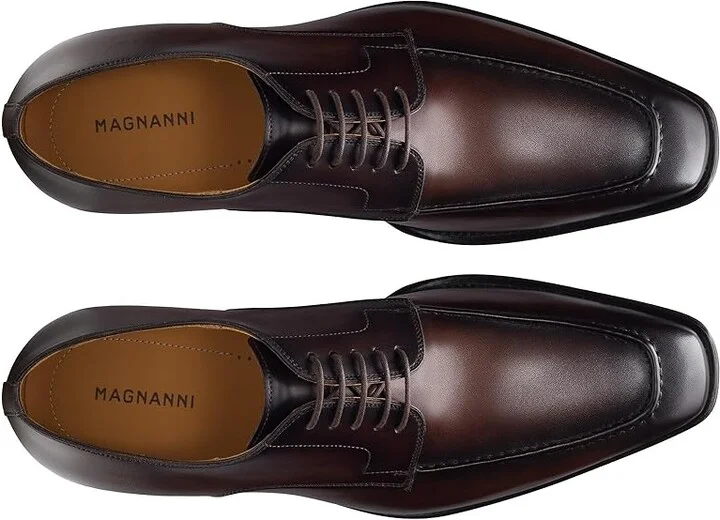 Magnanni Manchester Men's Lace Up Wing Tip Shoes Brown : 10 M, Leather/Rubber - Image 2
